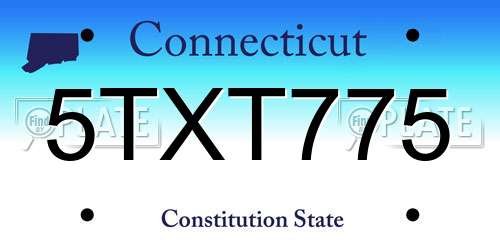 5TXT775 Connecticut License Plate
