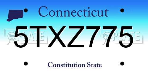 5TXZ775 Connecticut License Plate