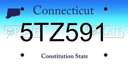 5TZ591 Connecticut License Plate