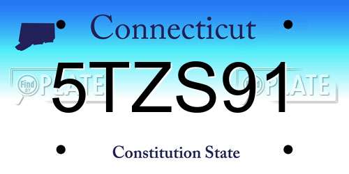 5TZS91 Connecticut License Plate