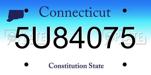 5U84075 Connecticut License Plate