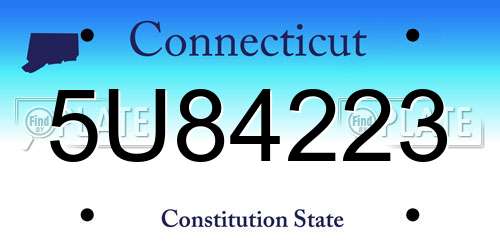 5U84223 Connecticut License Plate
