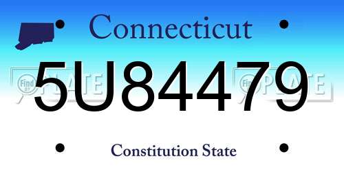 5U84479 Connecticut License Plate