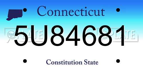 5U84681 Connecticut License Plate