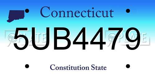 5UB4479 Connecticut License Plate