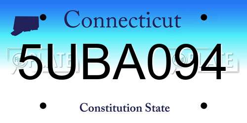 5UBA094 Connecticut License Plate