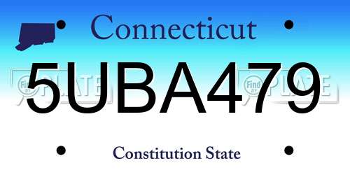 5UBA479 Connecticut License Plate