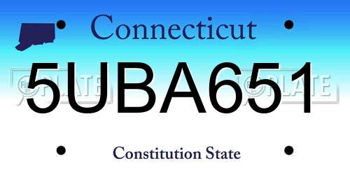 5UBA651 Connecticut License Plate