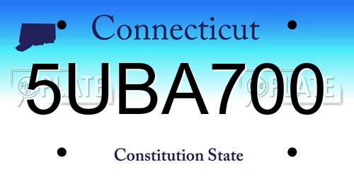 5UBA700 Connecticut License Plate