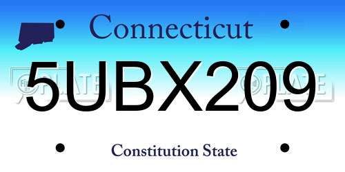 5UBX209 Connecticut License Plate