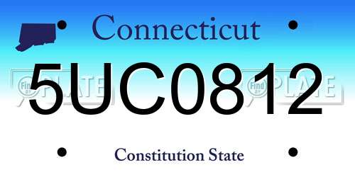5UC0812 Connecticut License Plate