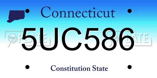 5UC586 Connecticut License Plate