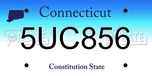 5UC856 Connecticut License Plate
