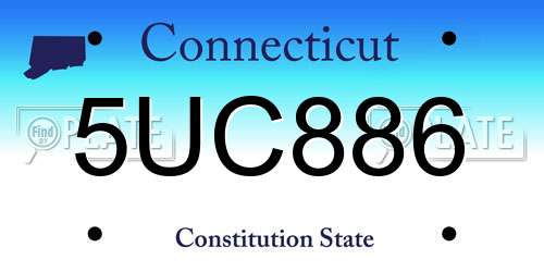 5UC886 Connecticut License Plate