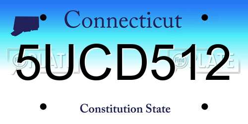 5UCD512 Connecticut License Plate