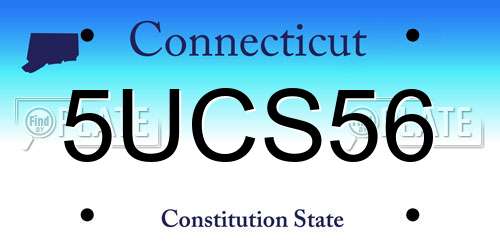 5UCS56 Connecticut License Plate