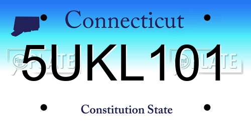 5UKL101 Connecticut License Plate
