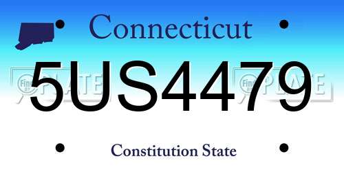 5US4479 Connecticut License Plate