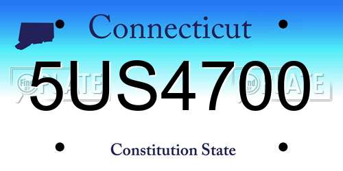 5US4700 Connecticut License Plate