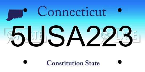 5USA223 Connecticut License Plate