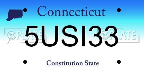 5USI33 Connecticut License Plate