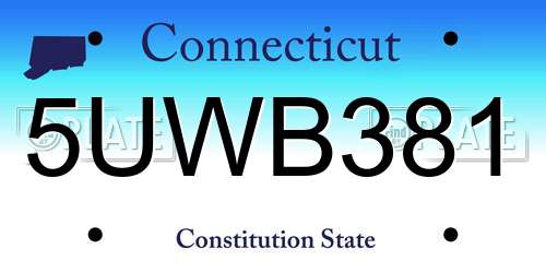 5UWB381 Connecticut License Plate