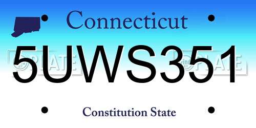 5UWS351 Connecticut License Plate