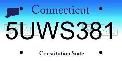 5UWS381 Connecticut License Plate