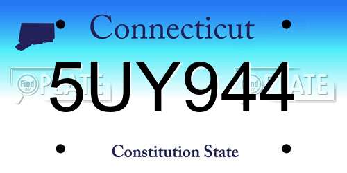 5UY944 Connecticut License Plate