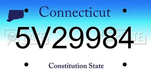5V29984 Connecticut License Plate