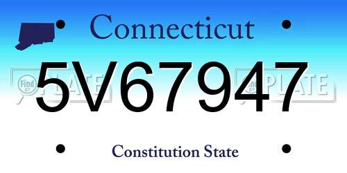 5V67947 Connecticut License Plate