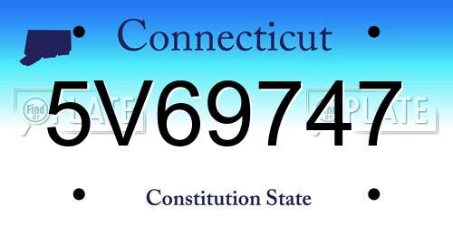 5V69747 Connecticut License Plate