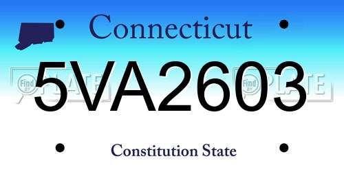 5VA2603 Connecticut License Plate