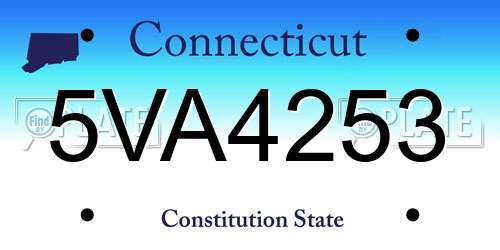 5VA4253 Connecticut License Plate