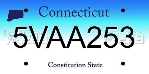 5VAA253 Connecticut License Plate