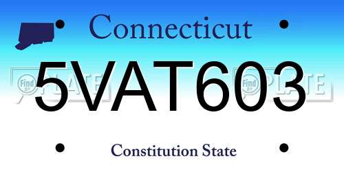 5VAT603 Connecticut License Plate