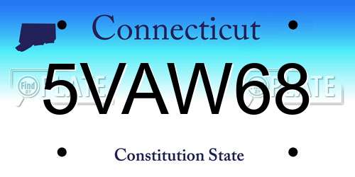 5VAW68 Connecticut License Plate