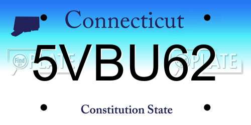 5VBU62 Connecticut License Plate