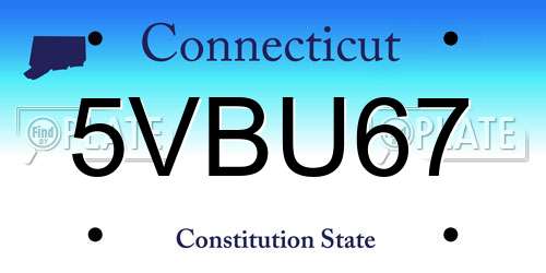 5VBU67 Connecticut License Plate
