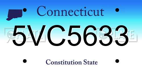 5VC5633 Connecticut License Plate