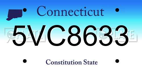 5VC8633 Connecticut License Plate