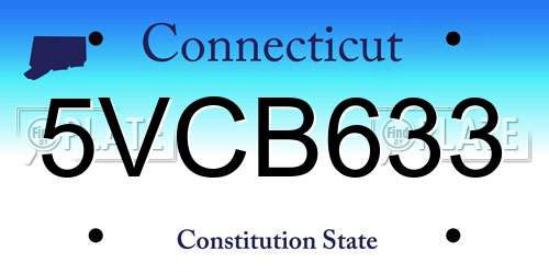 5VCB633 Connecticut License Plate