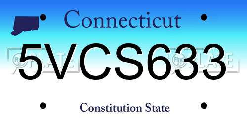 5VCS633 Connecticut License Plate