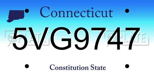 5VG9747 Connecticut License Plate