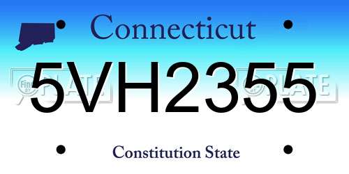 5VH2355 Connecticut License Plate