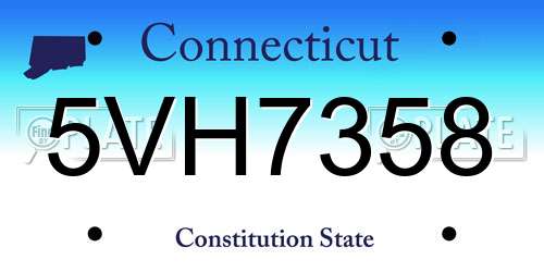 5VH7358 Connecticut License Plate