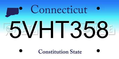 5VHT358 Connecticut License Plate