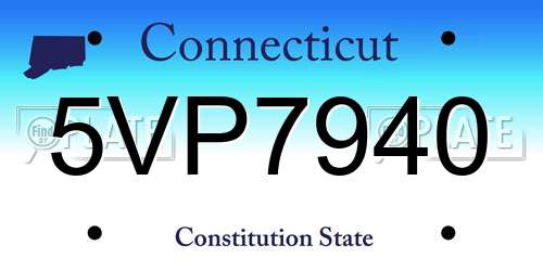 5VP7940 Connecticut License Plate