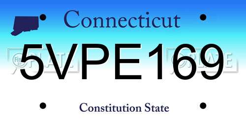 5VPE169 Connecticut License Plate