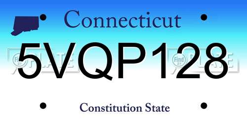 5VQP128 Connecticut License Plate